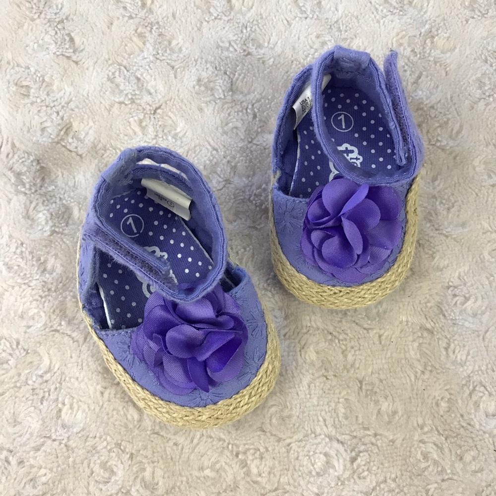 Teeny Toes Ankle Strap Sandals Flowers Size 1